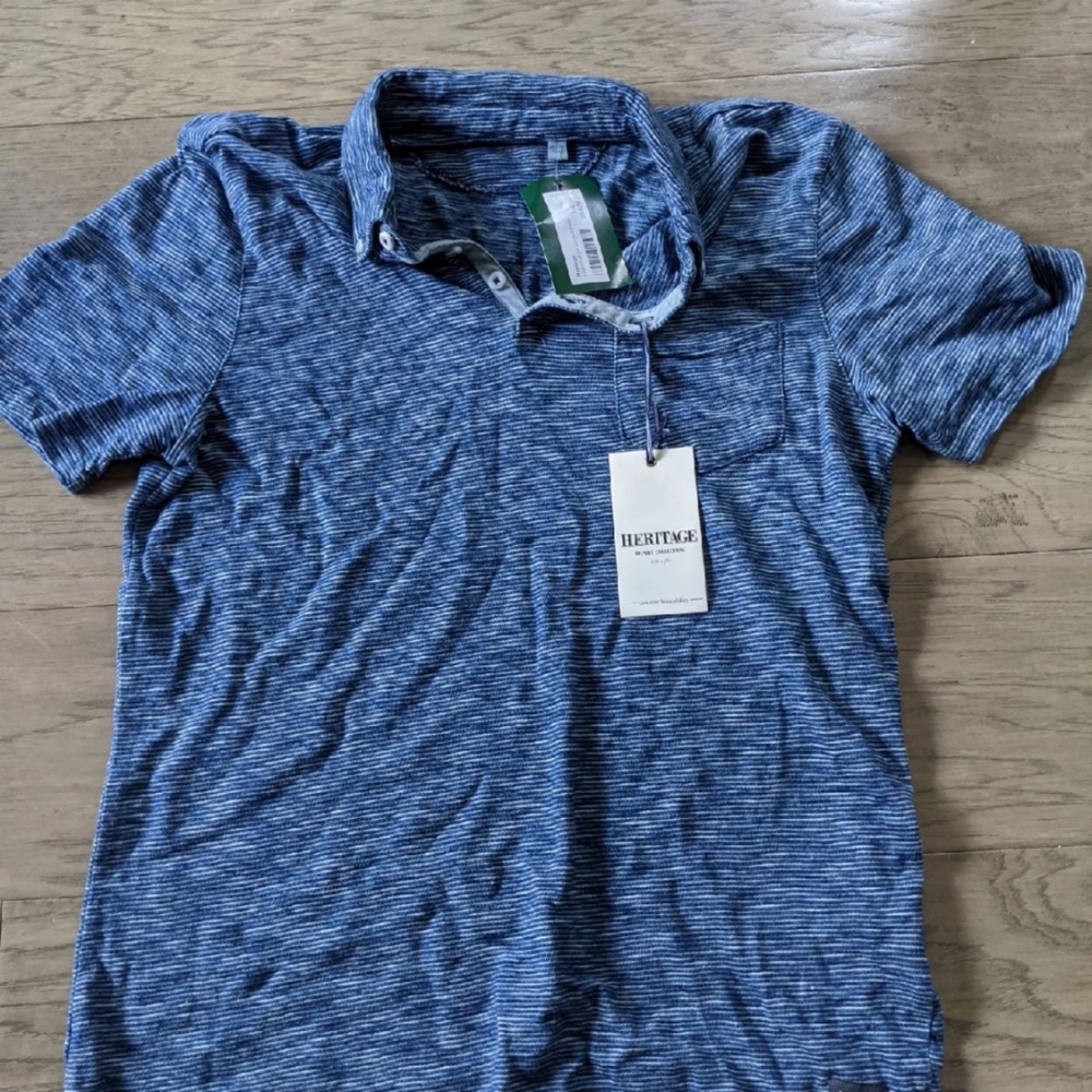Heritage indigo striped polo